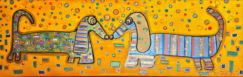 Street Dogs No. 4 van ANKE NEUFING, Schilderij te koop op Singulart