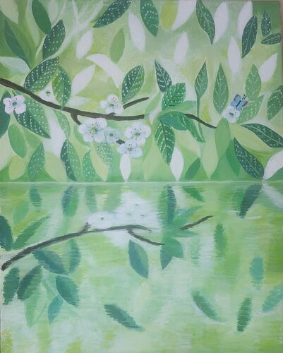 Riflessi nel verde par Laura Marra, Peinture en vente sur Singulart