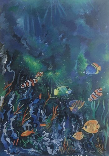 In fondo al mare di Laura Marra, Pittura in vendita su Singulart