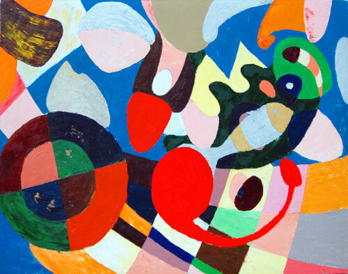 純金箔絵画 原画◎『桜と赤富士』○がんどうあつし和洋画○純金箔Liquitex膠