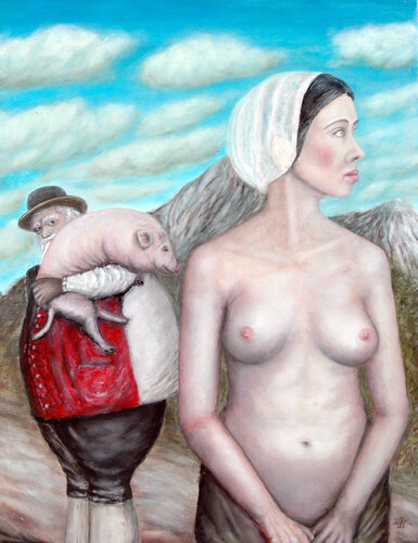 Das Präsent des Milchmädchens #TA-VIII de Falk Richwien, Pintura a la venta en Singulart