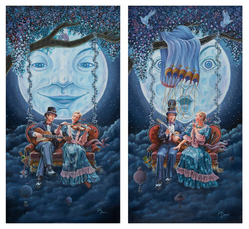 MIDNIGHT SERENADE (diptych) von Ken Dewar, Malerei kaufen auf Singulart