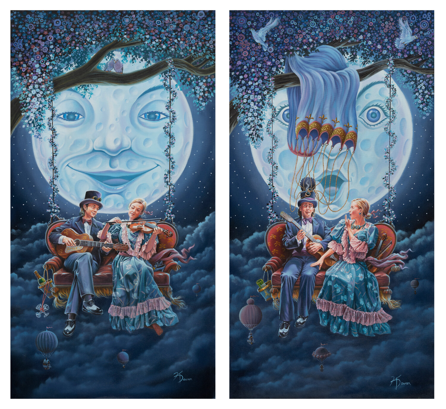MIDNIGHT SERENADE (diptych) Ken Dewar
