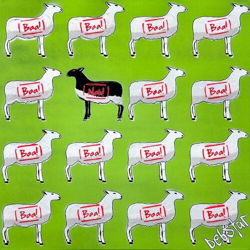 The Black Sheep Green 2 61cm x 61cm von DEBORAH LANG, Malerei kaufen auf Singulart