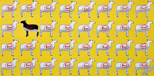 The Black Sheep Yellow 122cm x 61cm von DEBORAH LANG, Malerei kaufen auf Singulart