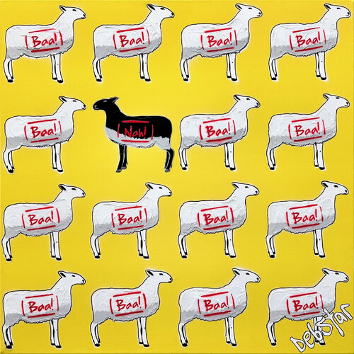 The Black Sheep Yellow 3 61cm x 61cm DEBORAH LANG