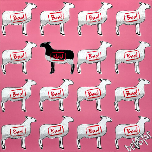 The Black Sheep Pink 3 61cm x 61cm DEBORAH LANG