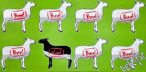 The Black Sheep Green 2 61cm x 30.5cm DEBORAH LANG