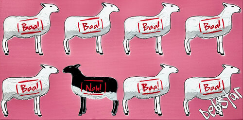 The Black Sheep Pink 61cm x 30.5cm DEBORAH LANG