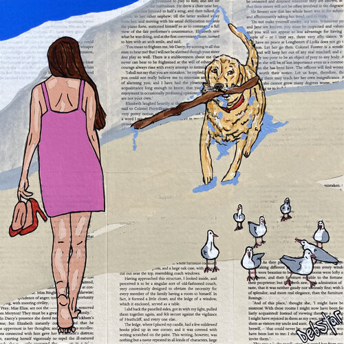 Dog Days - Fetch 2 30cm x 30cm von DEBORAH LANG, Malerei kaufen auf Singulart