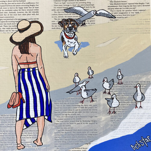 Dog Days - Bird Watching 30cm x 30cm von DEBORAH LANG, Malerei kaufen auf Singulart