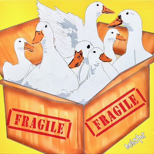 Box of Fluffy Ducks 61cm x 61cm de DEBORAH LANG, Pintura a la venta en Singulart