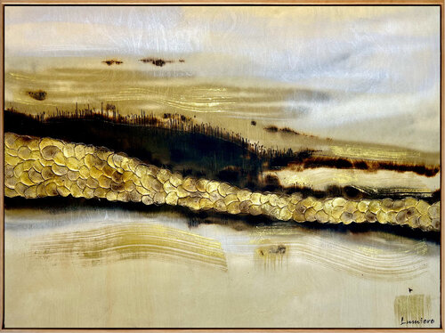 Burnished Illumination by Lumière 104.5cm x 79cm van DEBORAH LANG, Schilderij te koop op Singulart