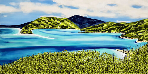 The Whitsunday Islands 152cm x 76cm van DEBORAH LANG, Schilderij te koop op Singulart