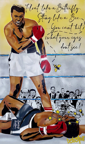 Muhammad Ali Float Like a Butterfly 91cm x 152cm by DEBORAH LANG, Painting for Sale on Singulart