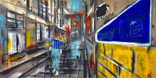 A Trip down Hosier Lane 152cm x 76cm by DEBORAH LANG, 회화 for Sale on Singulart