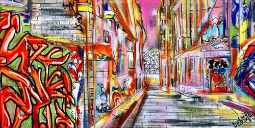 Hosier Lane Melbourne 2 122cm x 61cm DEBORAH LANG