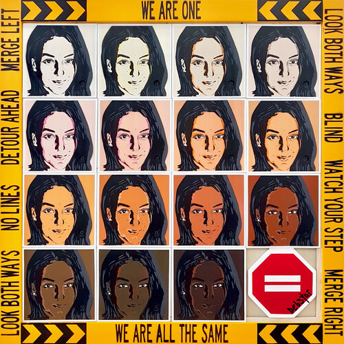 WE ARE ONE… WE ARE ALL THE SAME 106cm x 106cm van DEBORAH LANG, Schilderij te koop op Singulart