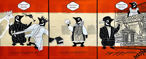Penguin Books - The Shakespeare Trilogy 122cm x 51cm de DEBORAH LANG, Pintura a la venta en Singulart