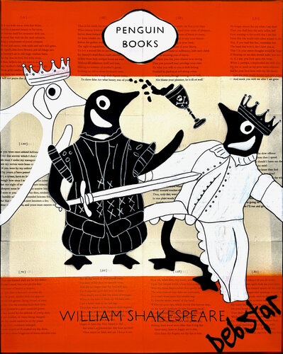 Penguin Book Hamlet 40.5cm x 51cm di DEBORAH LANG, Pittura in vendita su Singulart