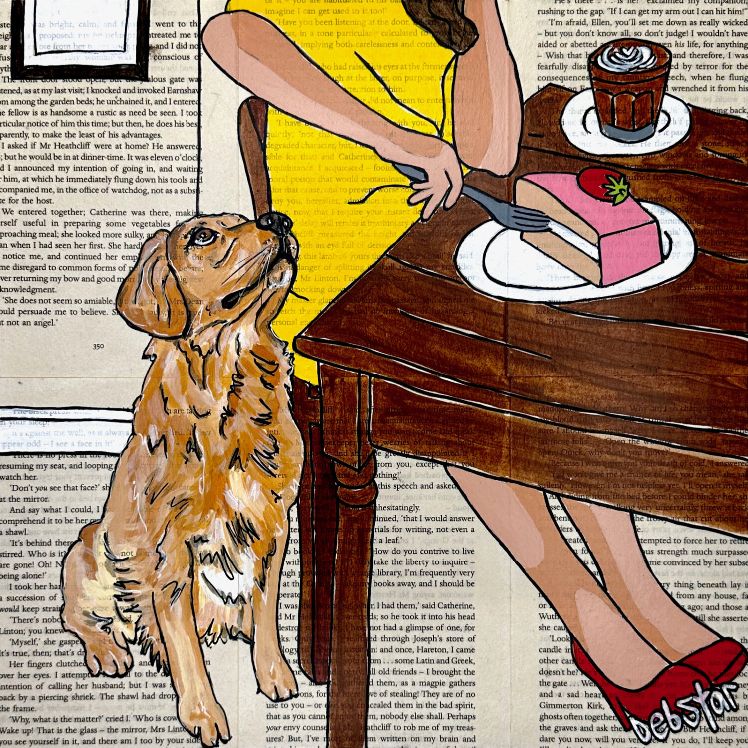 Dog Days - Coffee and Cake 30cm x 30cm DEBORAH LANG