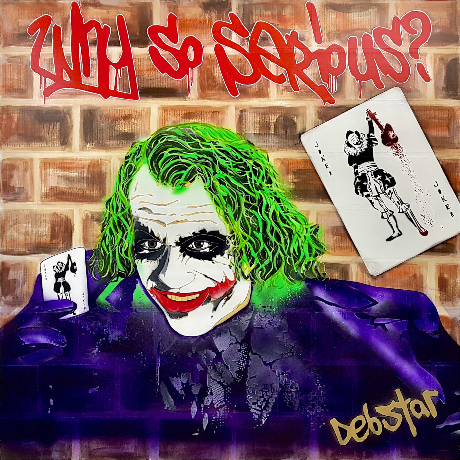 The Joker Graffiti Wall 122cm x 122cm DEBORAH LANG
