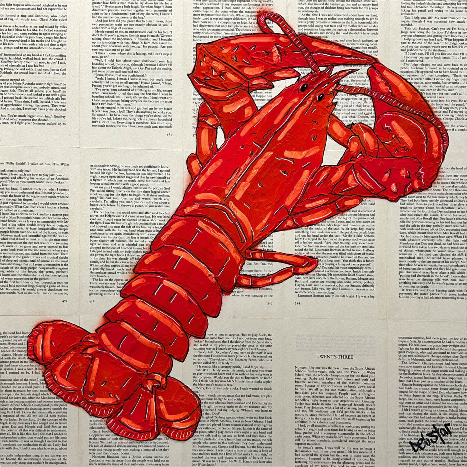 Lobster Dinner Orange 50cm x 50cm DEBORAH LANG