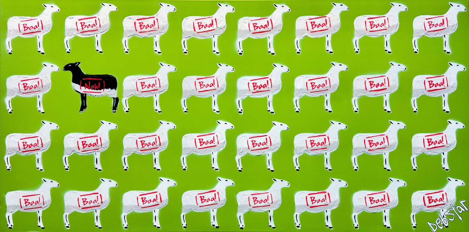 The Black Sheep Green 3 122cm x 61cm DEBORAH LANG