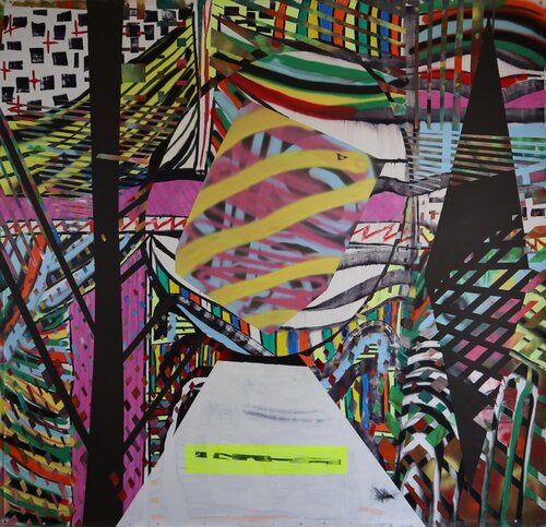 The Nano Hummingbird executing-the Geometric Organic Unfolding by Pacorrosa Cuevas, 油畫 for Sale on Singulart
