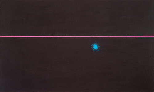 Alucinación ( Hallucination) 451x762x45mm  Acrylic, marker on canvas stretched on wood de Pacorrosa Cuevas, Pintura a la venta en Singulart