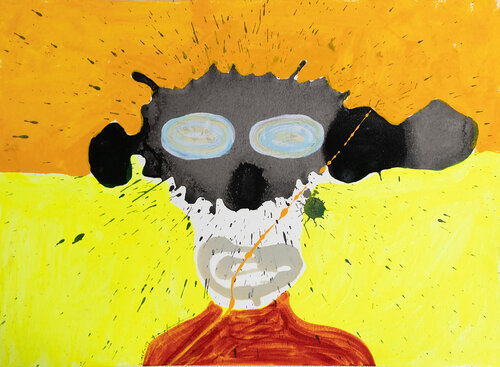 Uncle Basquiat What are you doing here von Pacorrosa Cuevas, Malerei kaufen auf Singulart