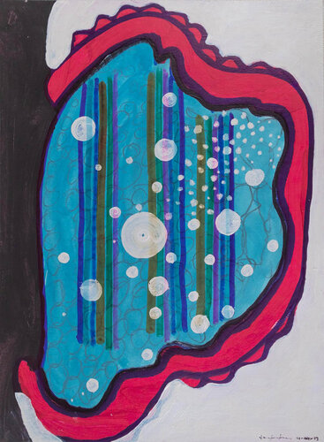 Talking about Blue Lake Experience - 297x405mm- Acrílico, rotulador y esmalte sobre papel von Pacorrosa Cuevas, Malerei kaufen auf Singulart