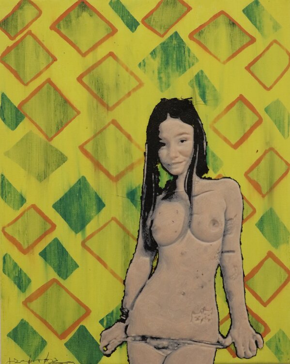 Teen Selfie IOTA25 Acrilic, marker & 3D print on canvas, Nov 2025 Pacorrosa Cuevas