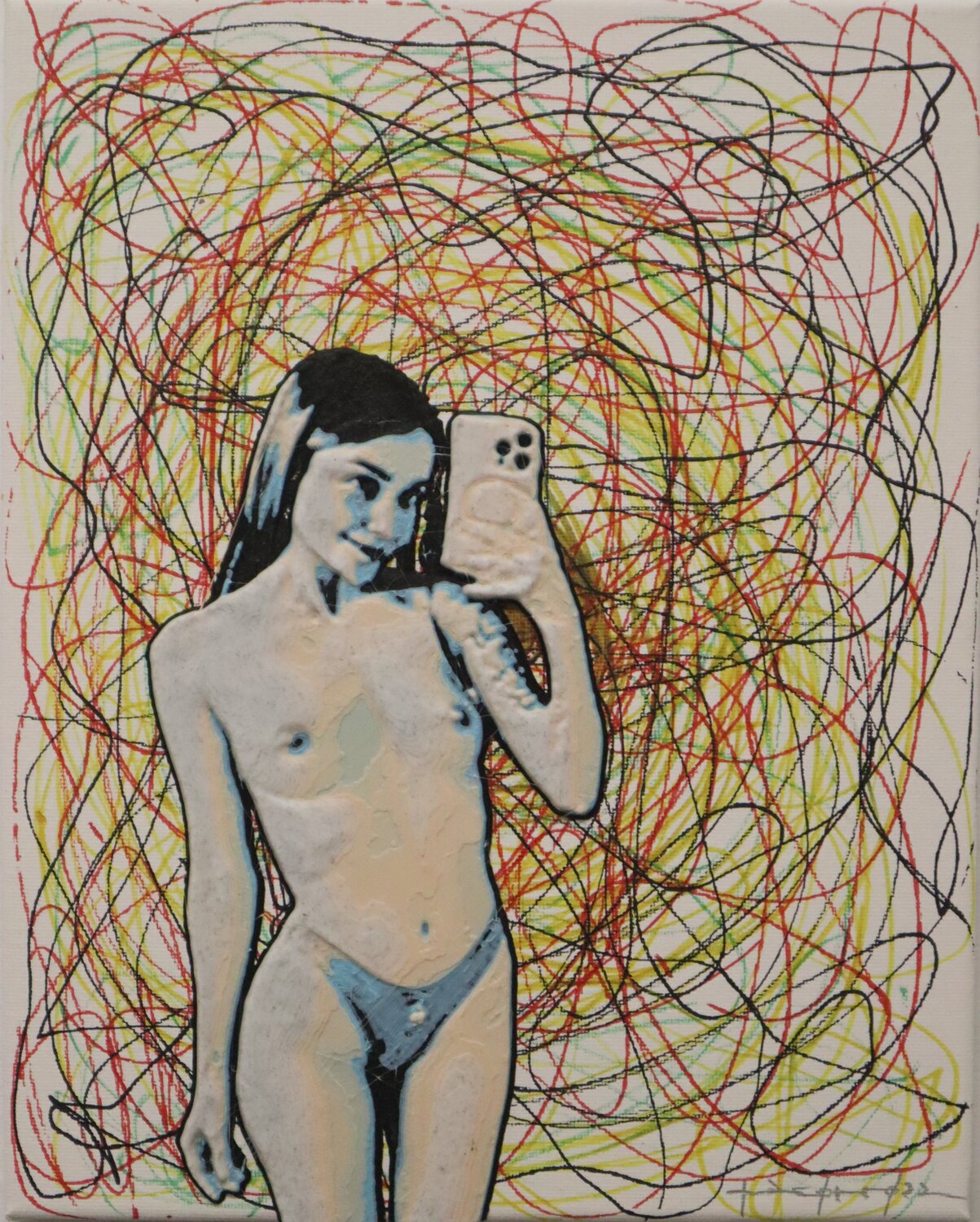 Teen Selfie EMMAKT25 Pacorrosa Cuevas Originalgemälde zu verkaufen
