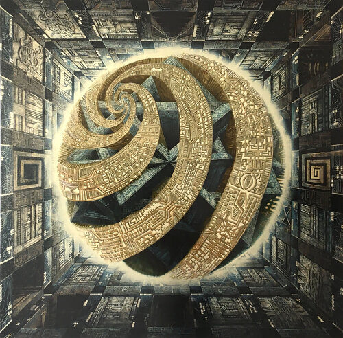 Golden isolationism par Stefania Pinsone, Peinture en vente sur Singulart