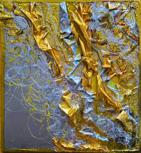 Mirror in Gold by Stefania Pinsone, 기타 매체 for Sale on Singulart