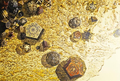 Golden adrift par Stefania Pinsone, Peinture en vente sur Singulart