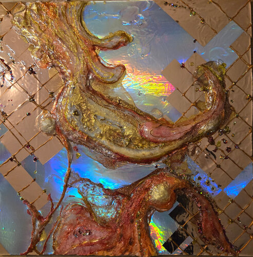 Holographic red par Stefania Pinsone, Peinture en vente sur Singulart