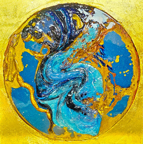 Fluid (Sun & Earth) van Stefania Pinsone, Schilderij te koop op Singulart