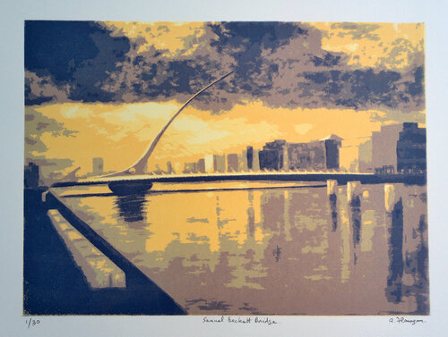 "Samuel Beckett Bridge" - Dublin, Ireland di Aidan Flanagan, Stampa in vendita su Singulart