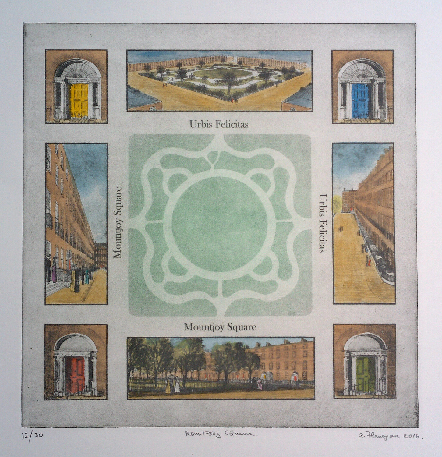"Mountjoy Square" - Dublin, Ireland Aidan Flanagan Édition à vendre