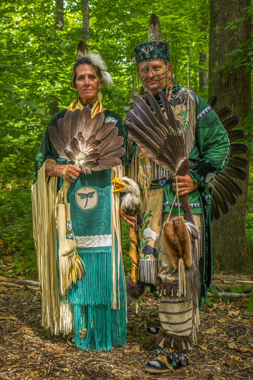 Couple in Woodland Regalia, from Traditional Subjects, a Native American photo-documentary James Cook