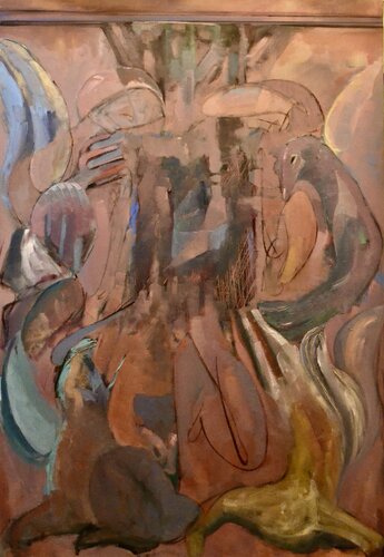 The Last Judgement (tympanum, Abbey Church at Moissac) by Matt Cohen. website:mattcohenpaintings.com, Painting for Sale on Singulart