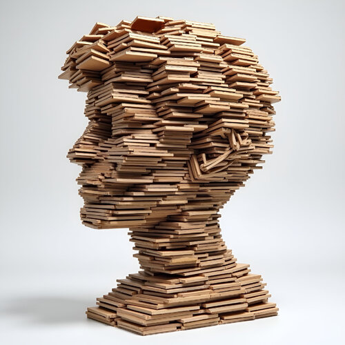 De la serie Cabezas hechas con libros viejos di Berta Jayo, Fotografia in vendita su Singulart