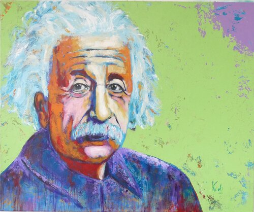 Hommage an Albert Einstein by Sabine Koch, Painting for Sale on Singulart