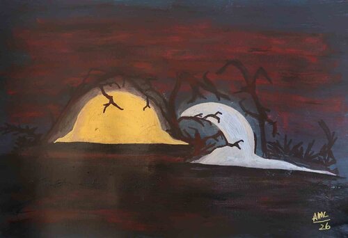 Sun and Moon de Anna Maria Caboni, Pintura a la venta en Singulart