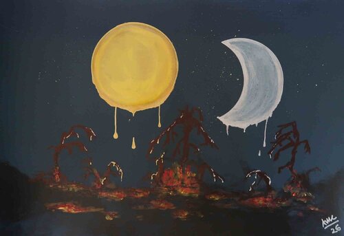 Moon and Sun de Anna Maria Caboni, Pintura a la venta en Singulart