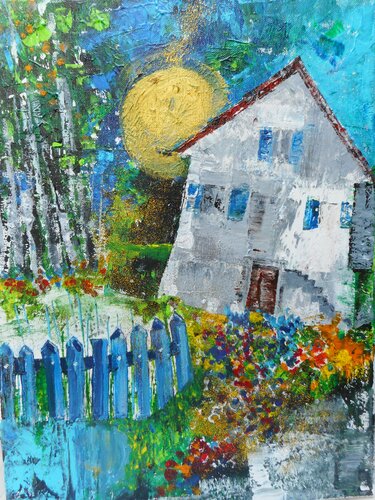 Schiefes Haus van Ursula Müri, Schilderij te koop op Singulart