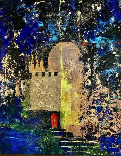 Goldene Burg in der Drachenhöhle de Ursula Müri, Pintura a la venta en Singulart