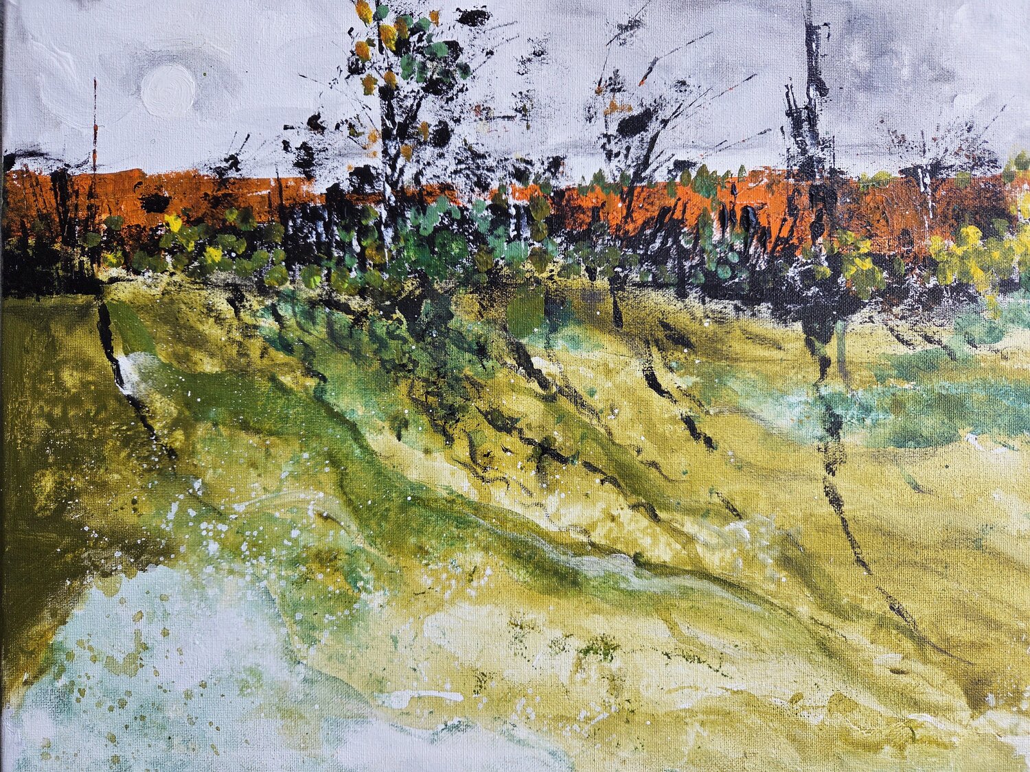 Schwimmende Bäume Ursula Müri Original painting for sale